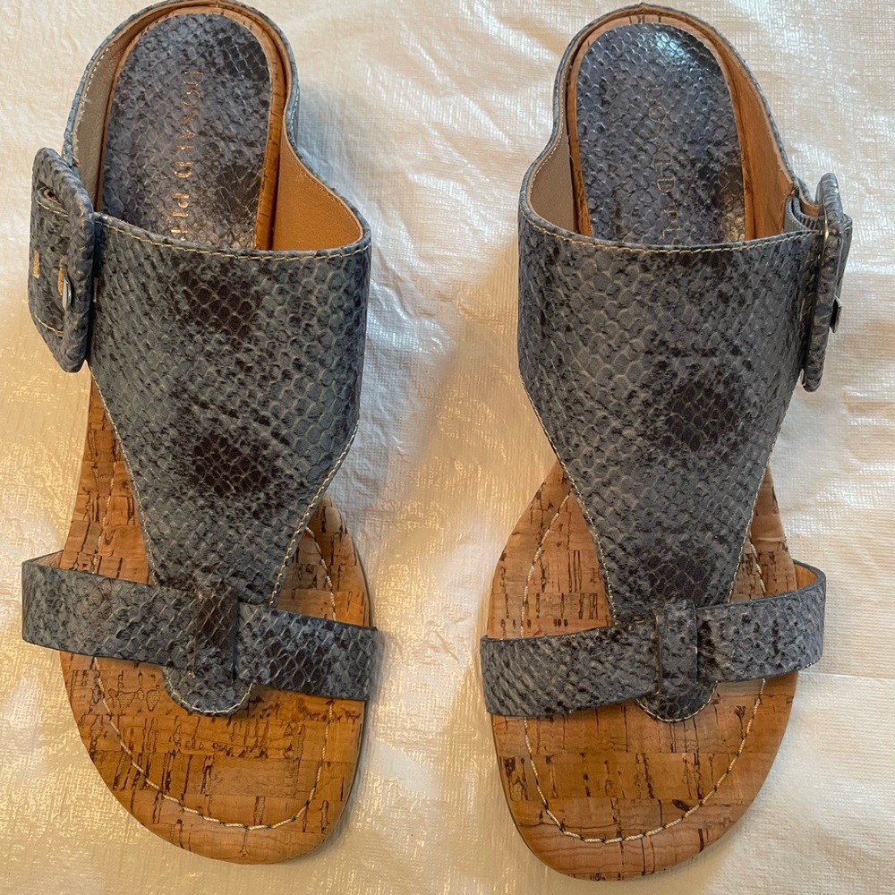 Donald J. Pliner Blue Snakeskin Sandals